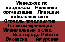 Менеджер по продажам › Название организации ­ Липецкие кабельные сети › Отрасль предприятия ­ Телекоммуникации › Минимальный оклад ­ 17 000 - Все города Работа » Вакансии   . Амурская обл.,Благовещенский р-н